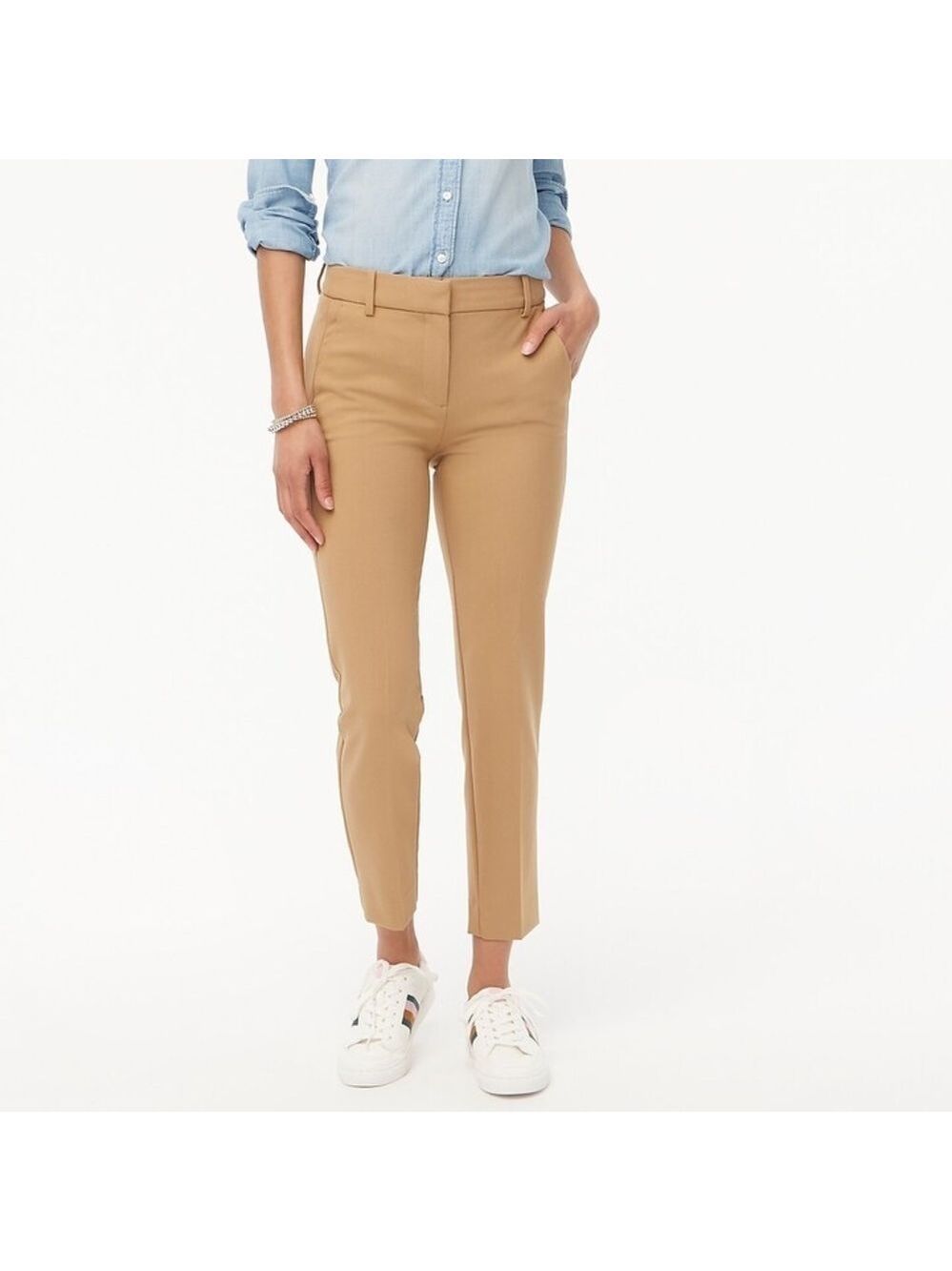 NWT The Perfect Crop Talbots Pants Size 4 Slim Leg Camel